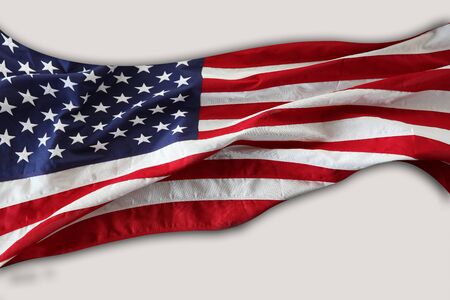 Closeup of American flag banner
