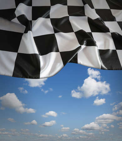 Checkered flag and blue sky