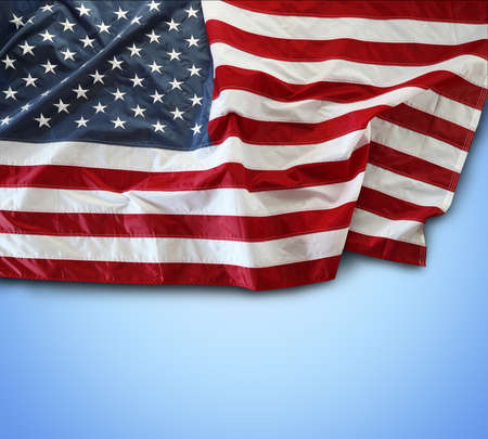 American flag on blue background