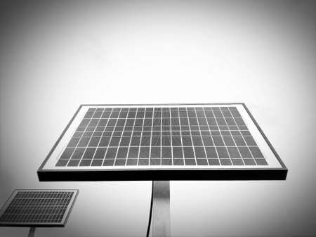 Two new photovoltaic solar panelsの写真素材