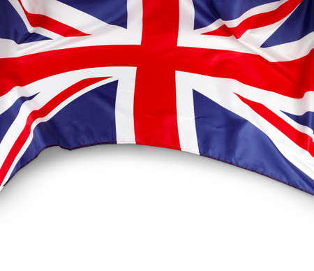 Union Jack flag on white backgroundの写真素材