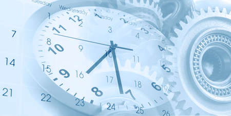 Clock face and calendar composite