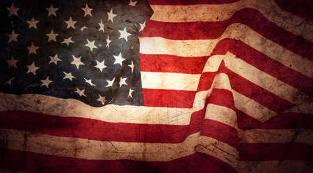Closeup of grunge American flag