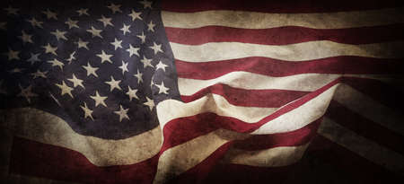 Closeup of grunge American flag