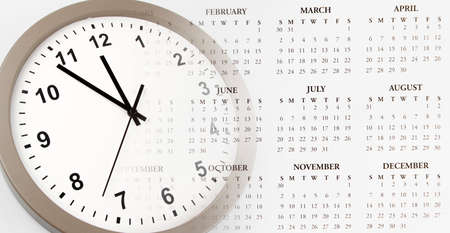 Clock face and calendar composite