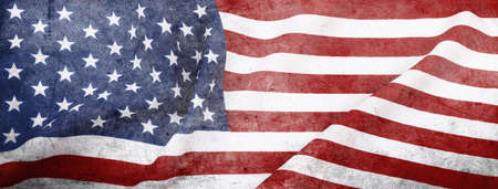 Close-up of grunge American flagの写真素材