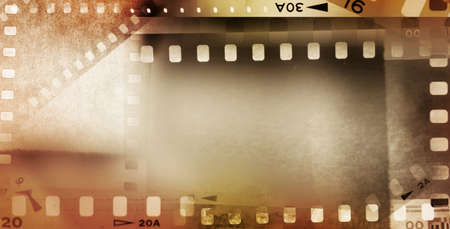 Film negative frames brown background