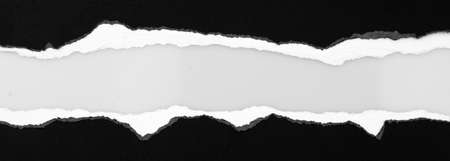 Ripped black paper on plain background, space for copyの写真素材