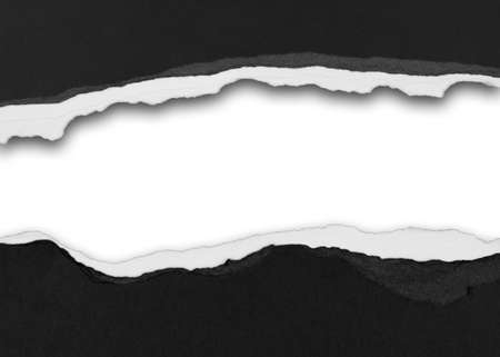 Ripped black paper on plain background, space for copyの写真素材