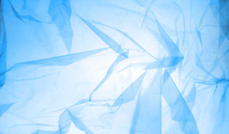 Blue plastic bag texture backgroundの写真素材