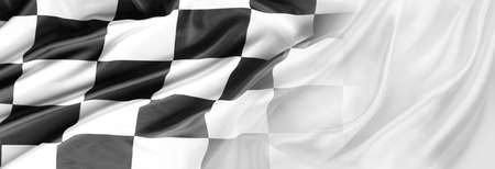 Checkered black and white racing flagの写真素材