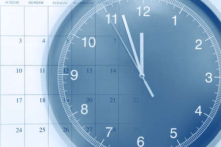 Clock face and calendar compositeの写真素材