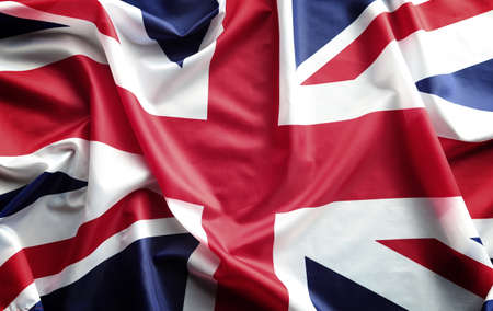Close-up of rippled Union Jack flagの写真素材