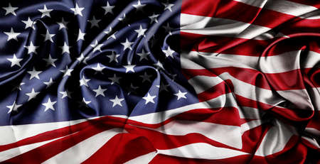 Silky rippled American flag stars and stripesの写真素材