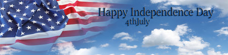 American flag in sky. Happy Independence Day.
4th Julyの写真素材