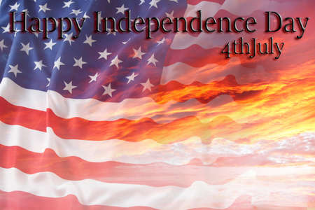 American flag in sky. Happy Independence Day.
4th Julyの写真素材