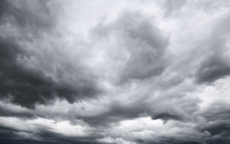Grey storm clouds in skyの写真素材