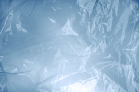 Blue plastic bag texture backgroundの写真素材