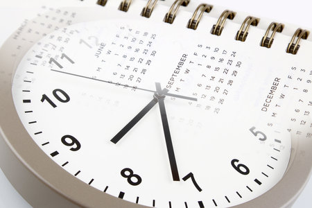 Clock face and calendar compositeの写真素材