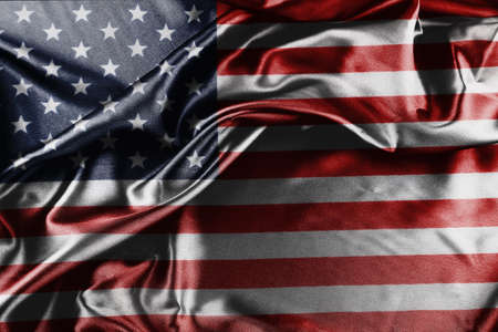 Silky rippled American flag stars and stripesの写真素材
