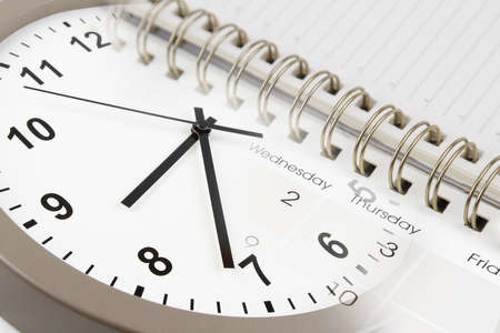 Clock face and calendar diary compositeの写真素材