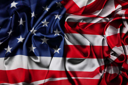 Silky rippled American flag stars and stripesの写真素材