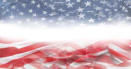 American stars and stripes on whiteの写真素材