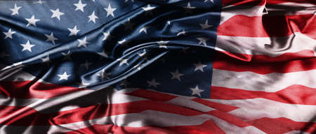 Silky rippled American flag stars and stripesの写真素材