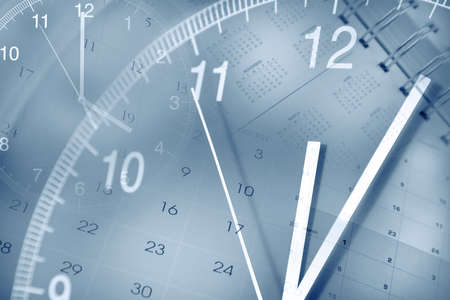 Clock faces and calendars compositeの写真素材