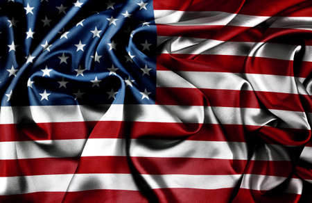 Silky rippled American flag stars and stripesの写真素材