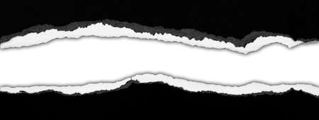Ripped black paper on plain background, space for copyの写真素材