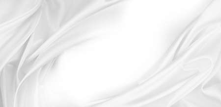 Rippled white silk fabric. Copy spaceの写真素材