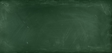 Chalk rubbed out on green chalkboard backgroundの写真素材