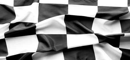 Checkered black and white racing flagの写真素材