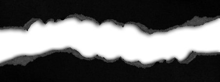 Ripped black paper on plain background, space for copyの写真素材