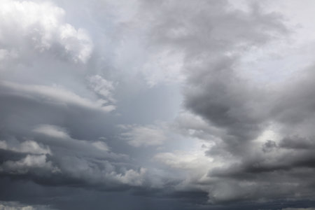 Grey storm clouds in skyの写真素材
