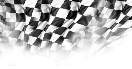Checkered black and white racing flagの写真素材