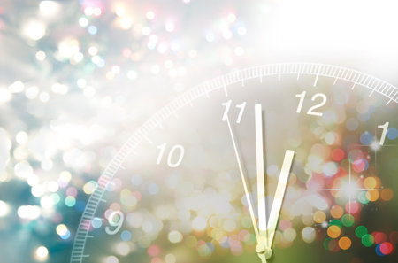 Clock face and abstract background. New Year. Christmas timeの写真素材