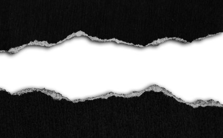 Ripped black paper on plain background, space for copyの写真素材