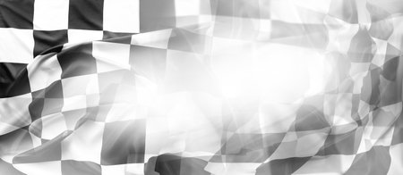 Checkered black and white racing flagの写真素材