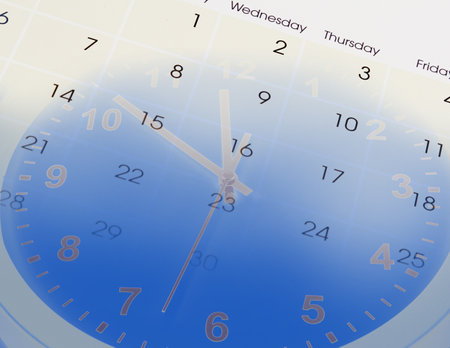 Clock face and calendar compositeの写真素材