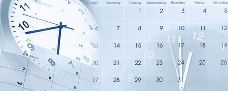 Clock faces and calendars compositeの写真素材