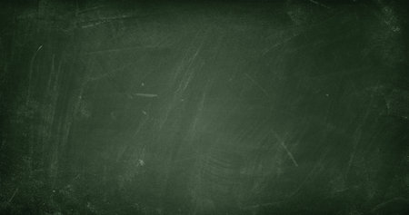 Chalk rubbed out on green chalkboard backgroundの写真素材