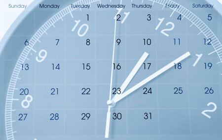 Clock face and calendar compositeの写真素材