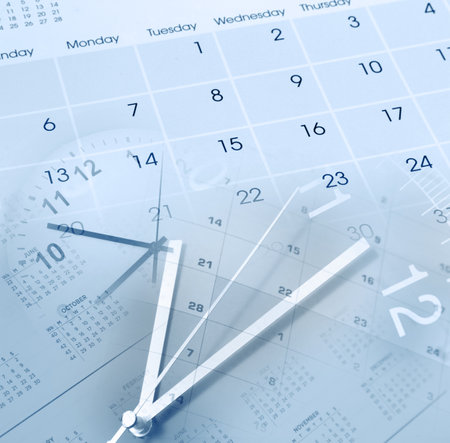 Clock faces and calendars compositeの写真素材