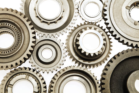 Metal cog wheel gears bonding togetherの写真素材