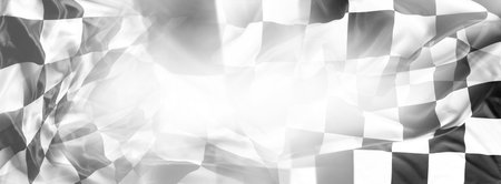 Checkered black and white racing flag. Copy spaceの写真素材