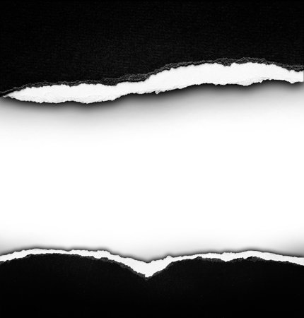 Ripped black paper on plain background, space for copyの写真素材