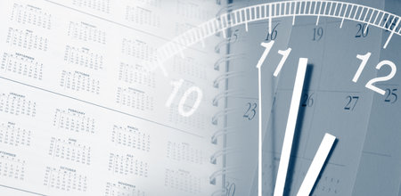 Clock face and calendar compositeの写真素材