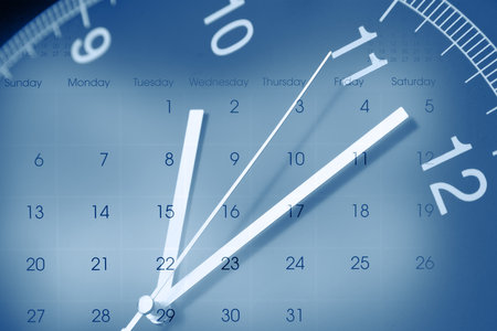 Clock face and calendar compositeの写真素材